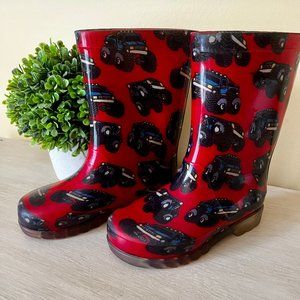Kids - Red Monster Truck - Light-Up Rainboots